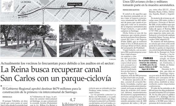 Nuevo Parque-Ciclovía en Canal San Carlos